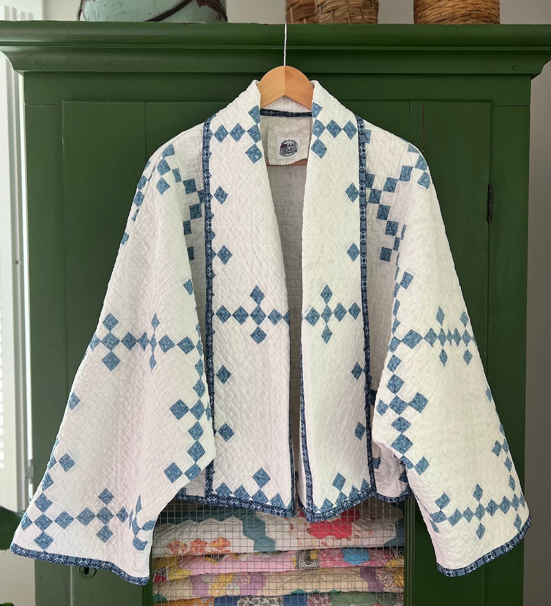 Blue and White Hummingbird Jacket