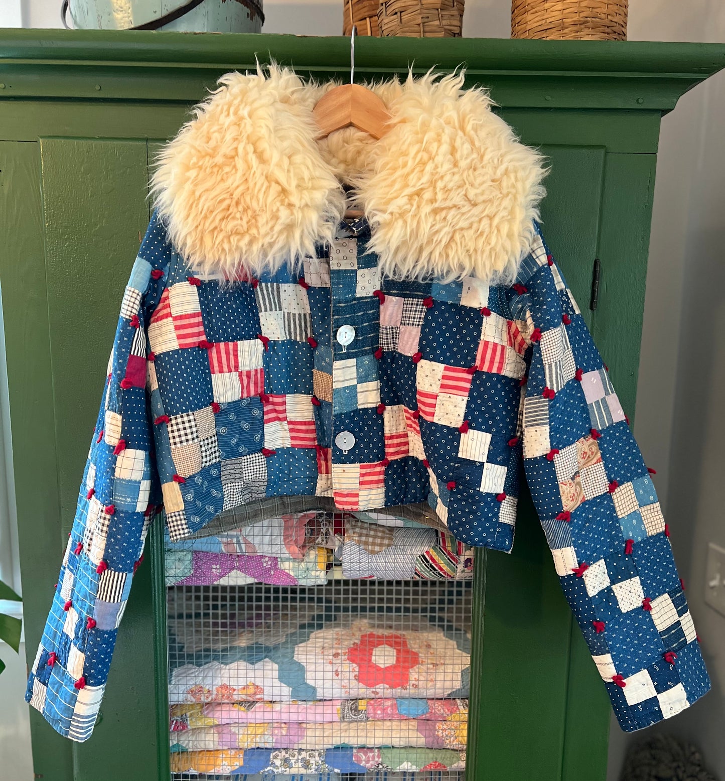 Cropped Carmens Block Jacket with Removable Collar