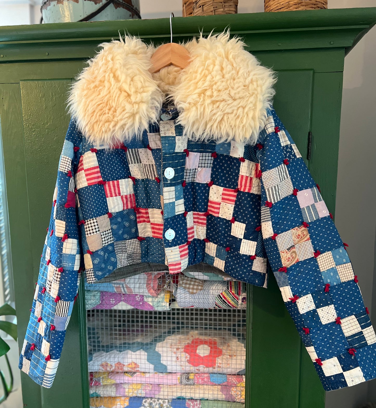 Cropped Carmens Block Jacket with Removable Collar