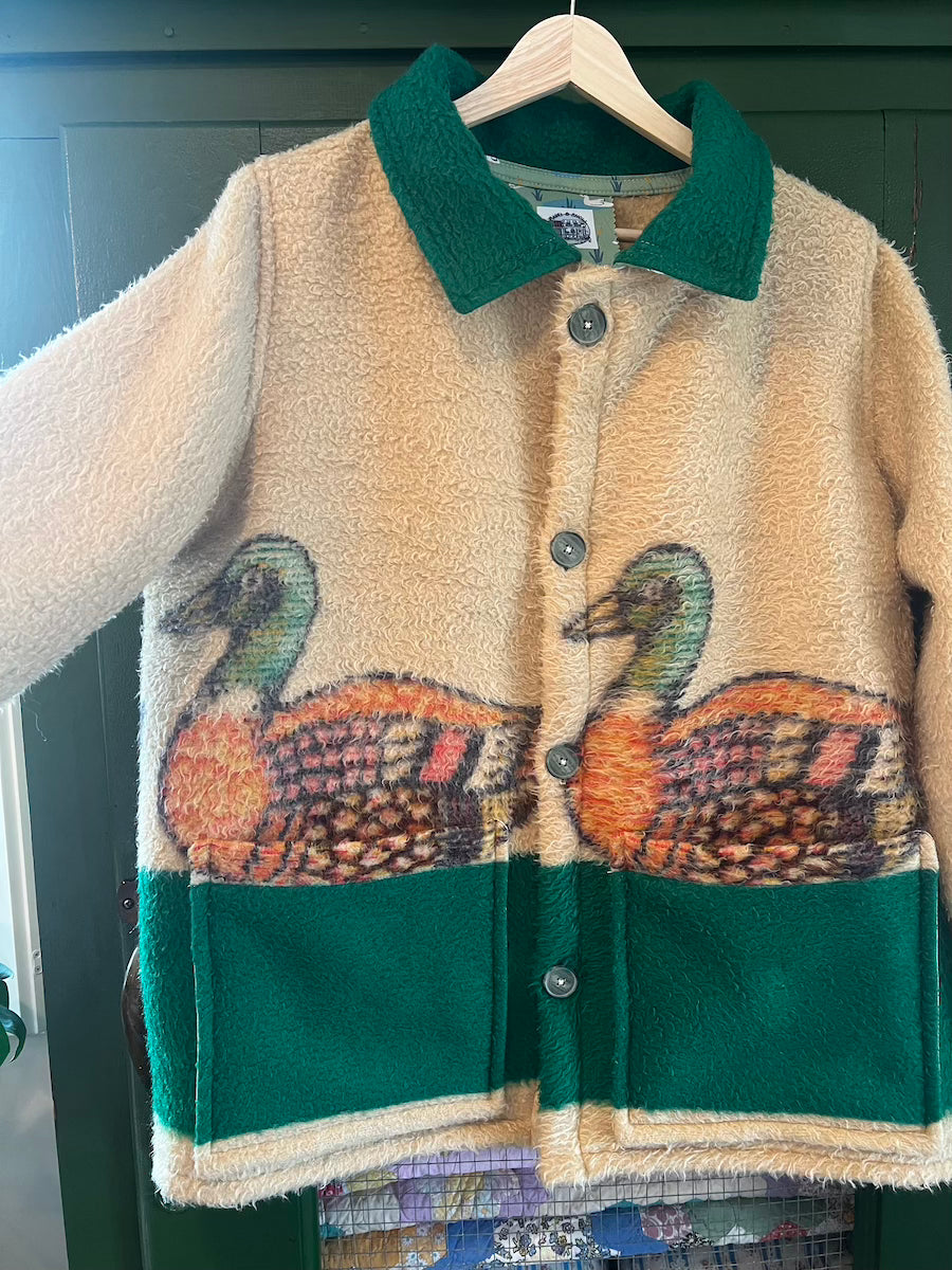 Duck Blanket Coat with Removable Fur Collar