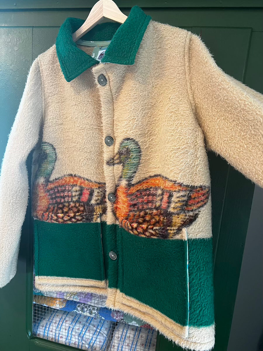 Duck Blanket Coat with Removable Fur Collar