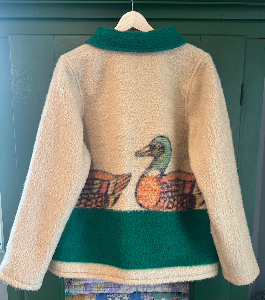 Duck Blanket Coat with Removable Fur Collar