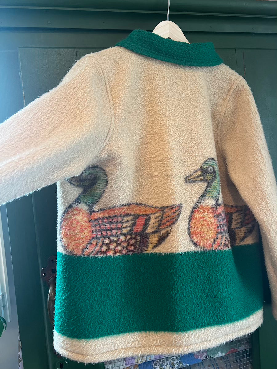 Duck Blanket Coat with Removable Fur Collar