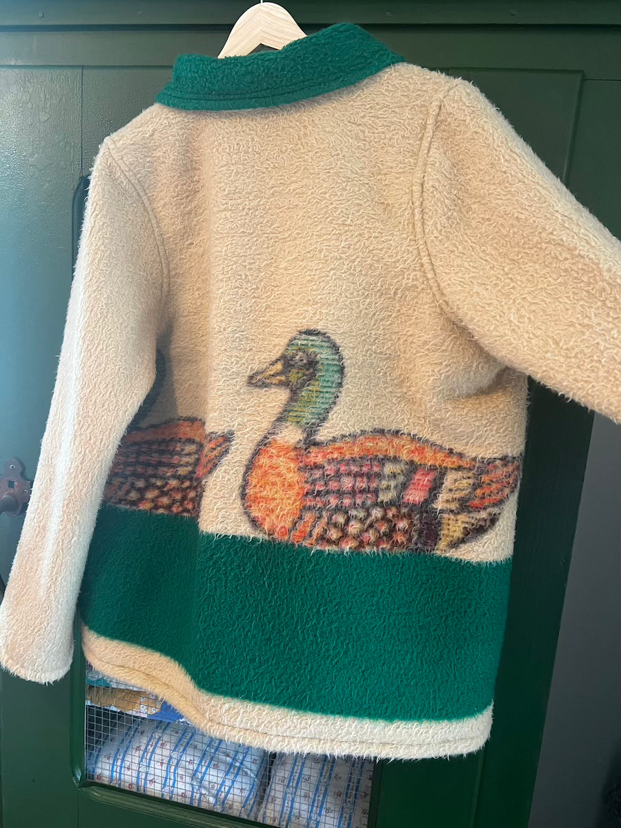 Duck Blanket Coat with Removable Fur Collar
