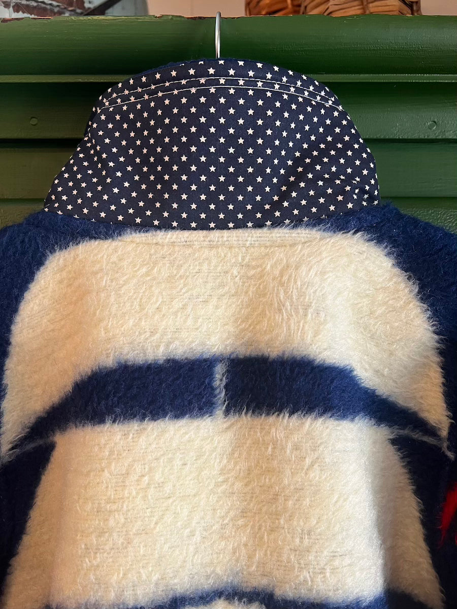 Nautical Blanket Coat With Removable Collar