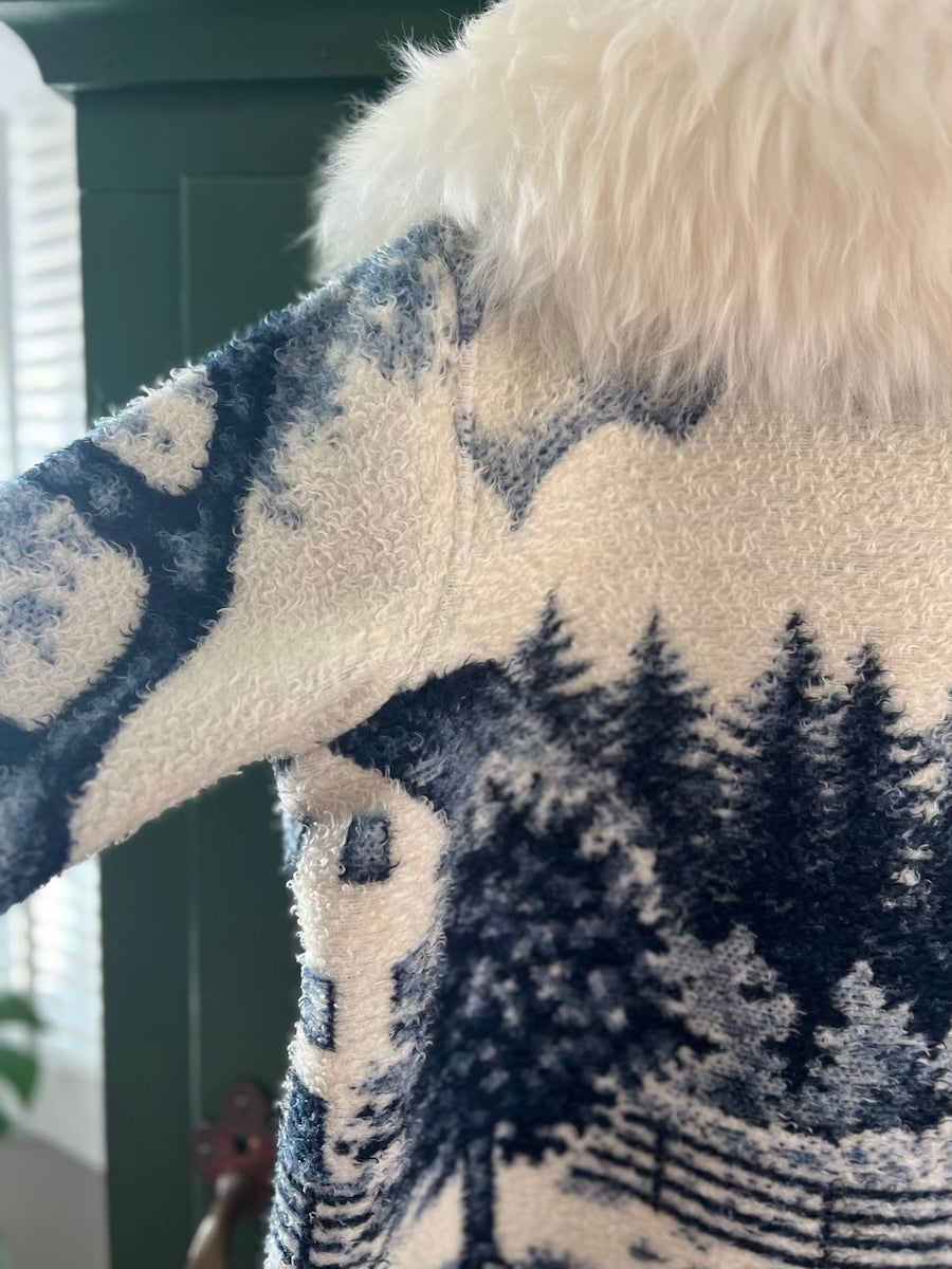 Cows Blanket Coat With Removable Collar