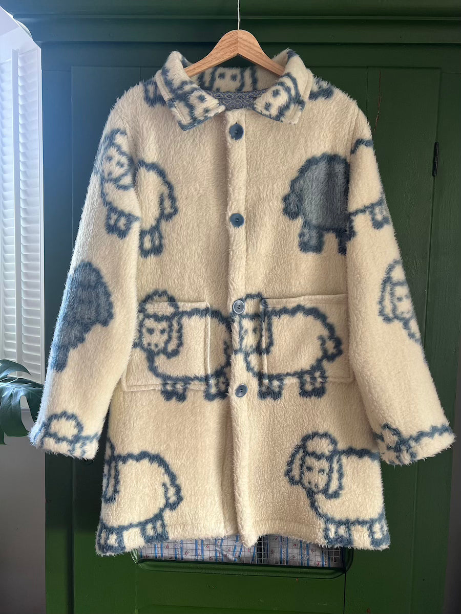 Sheep Blanket Coat With Removable Collar
