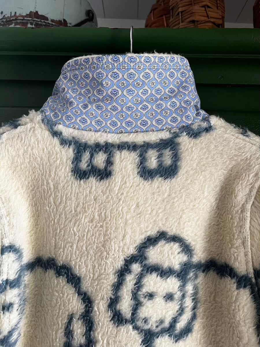 Sheep Blanket Coat With Removable Collar
