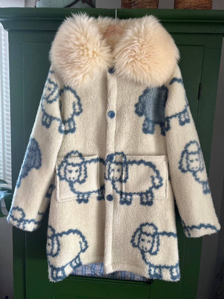 Sheep Blanket Coat With Removable Collar