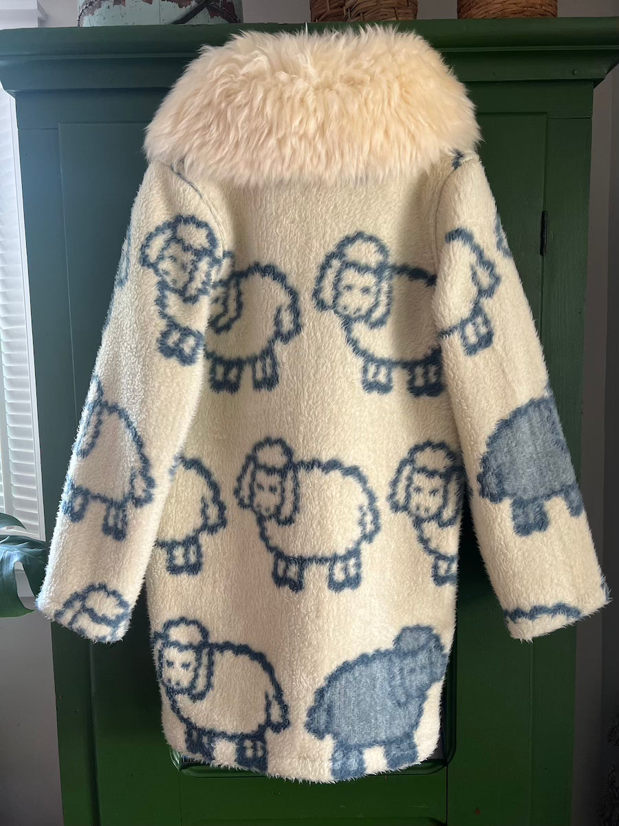 Sheep Blanket Coat With Removable Collar