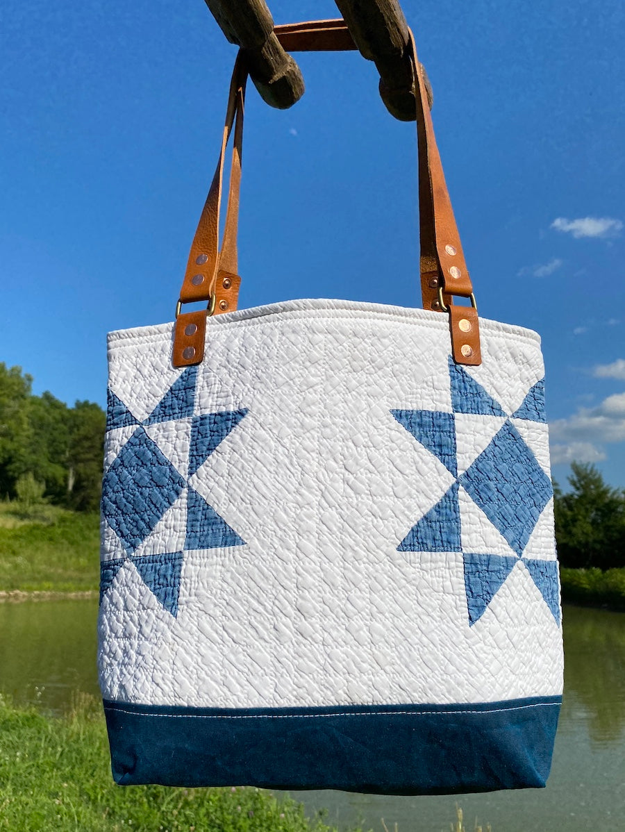 Blue and White Star Quilt Bag (large size)