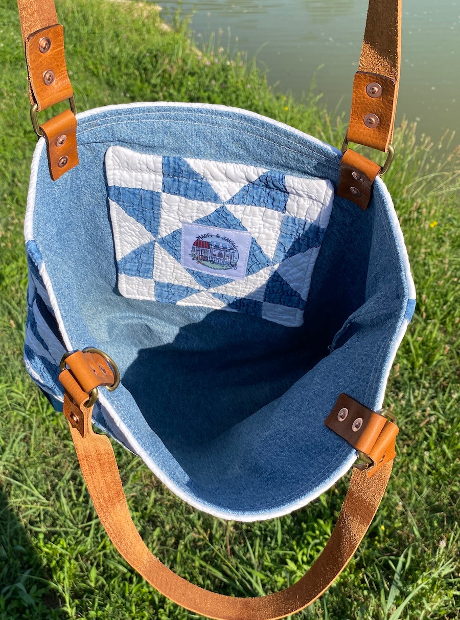 Blue and White Star Quilt Bag (small)
