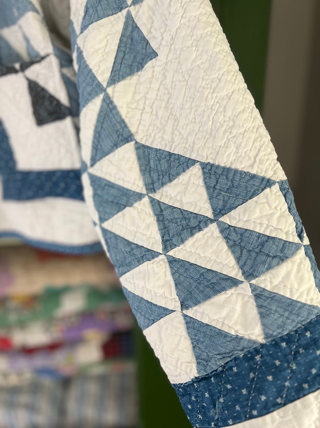 Blue and White Ocean Waves Cropped Chore Style Jacket