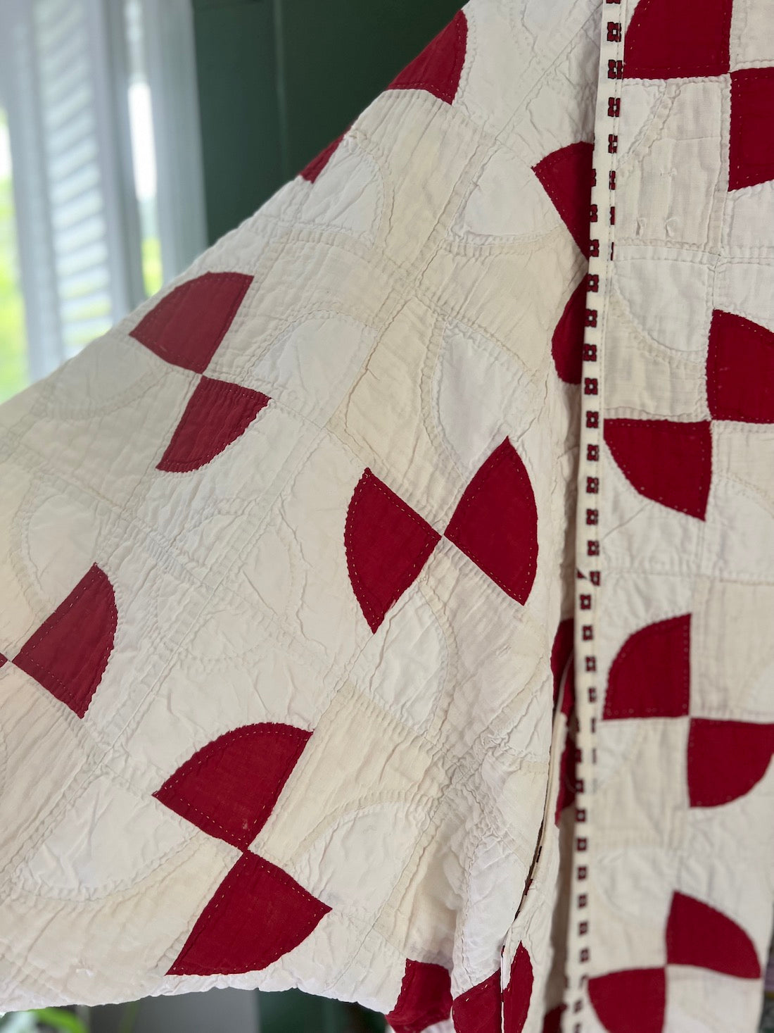 Red and White Drunkards Path Hummingbird Jacket