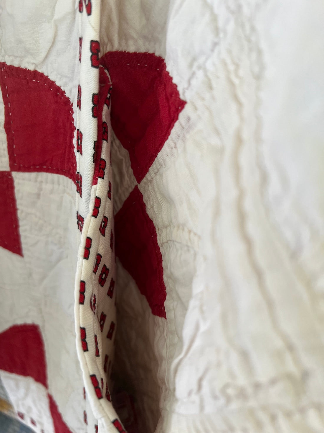Red and White Drunkards Path Hummingbird Jacket