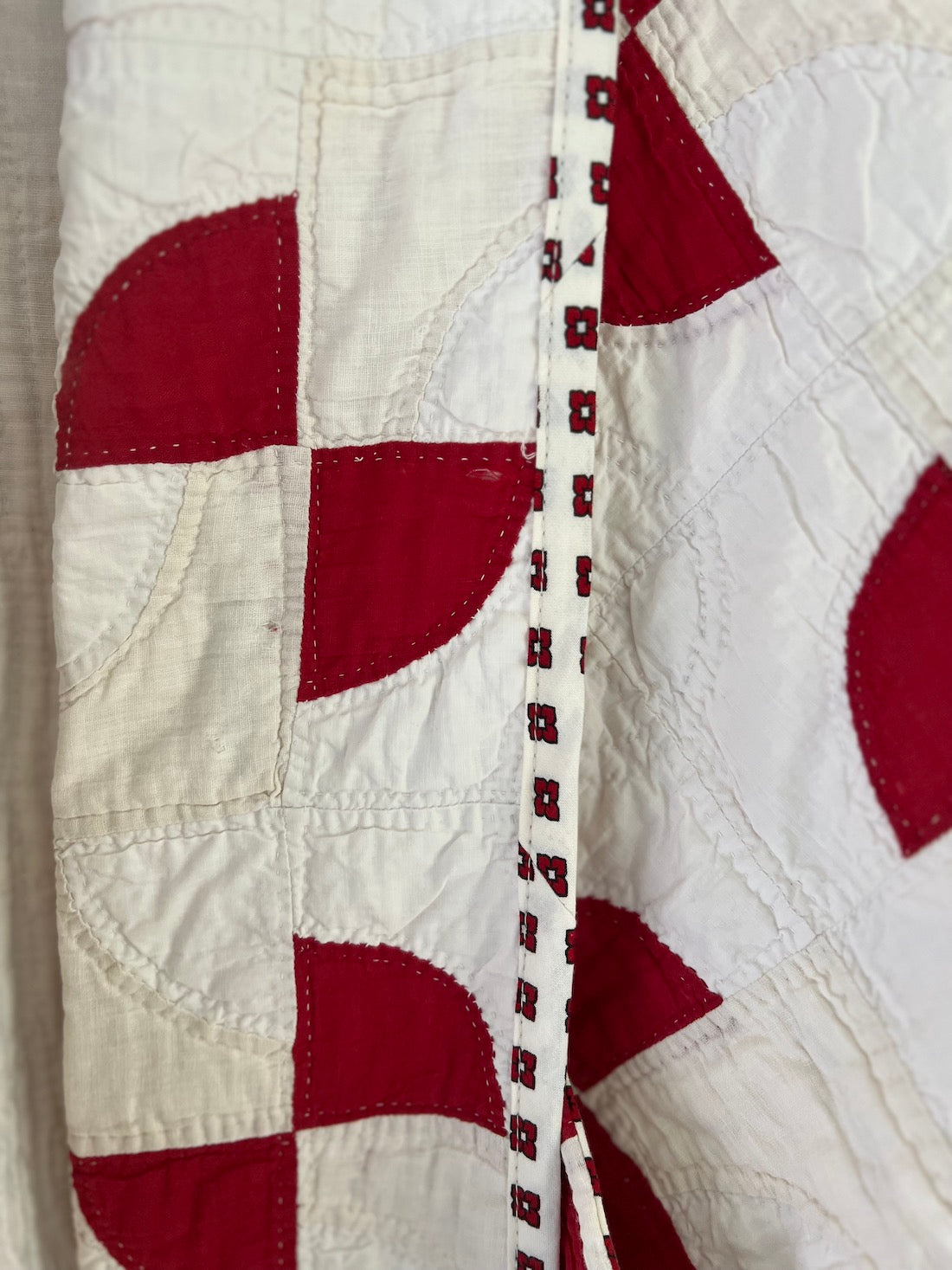 Red and White Drunkards Path Hummingbird Jacket
