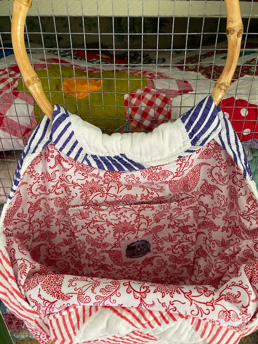 Grand Mother's Flower Garden Handmade Quilt Handbag/Purse