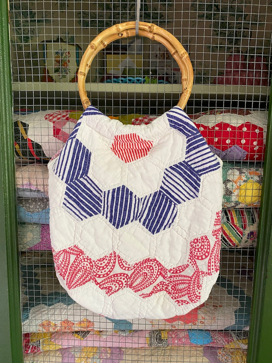 Grand Mother's Flower Garden Handmade Quilt Handbag/Purse