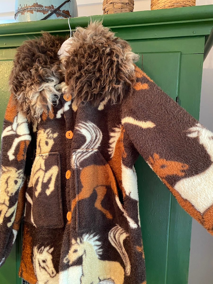 "Happy Trails" Horse Blanket Coat With Removable Collar
