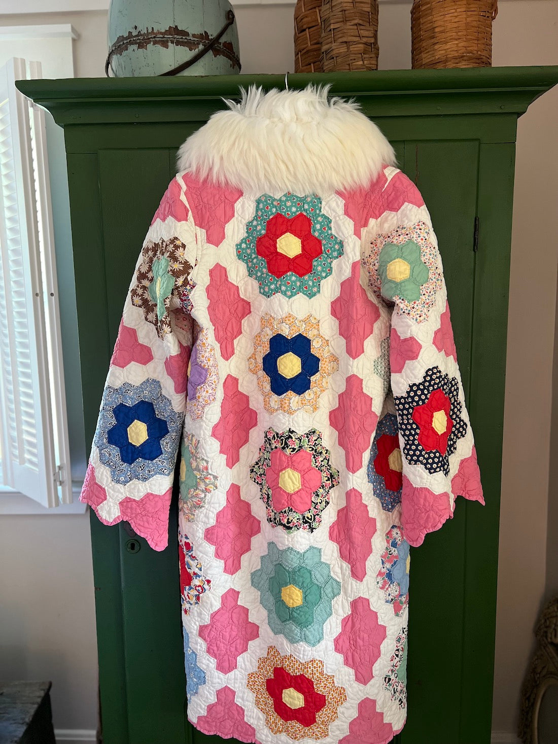 Flower Garden Diamond Fields Duster Chore Coat