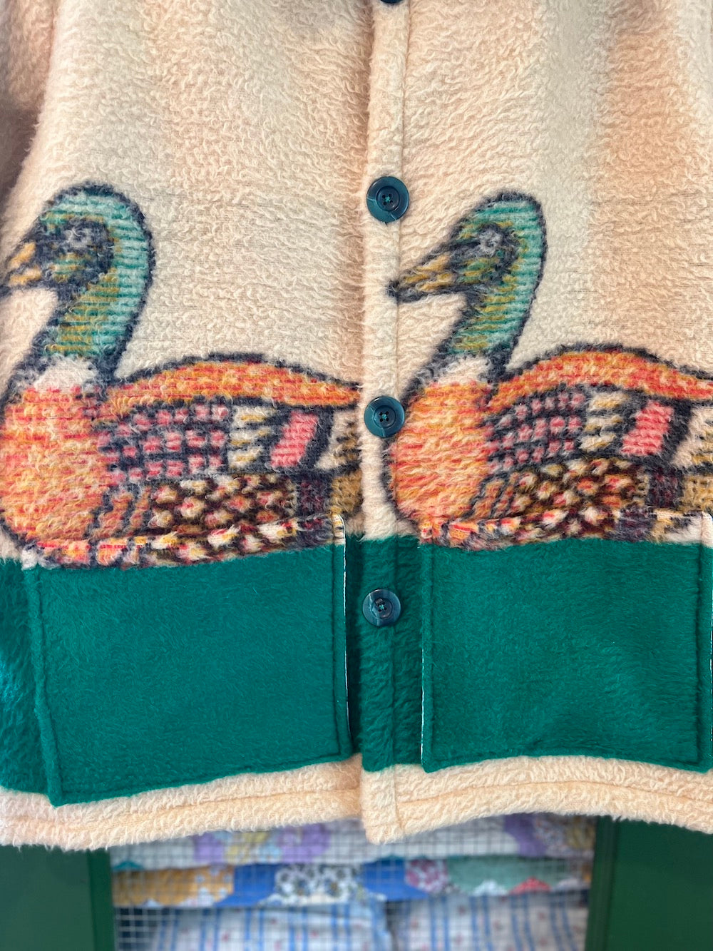 Duck Blanket Coat with Removable Fur Collar