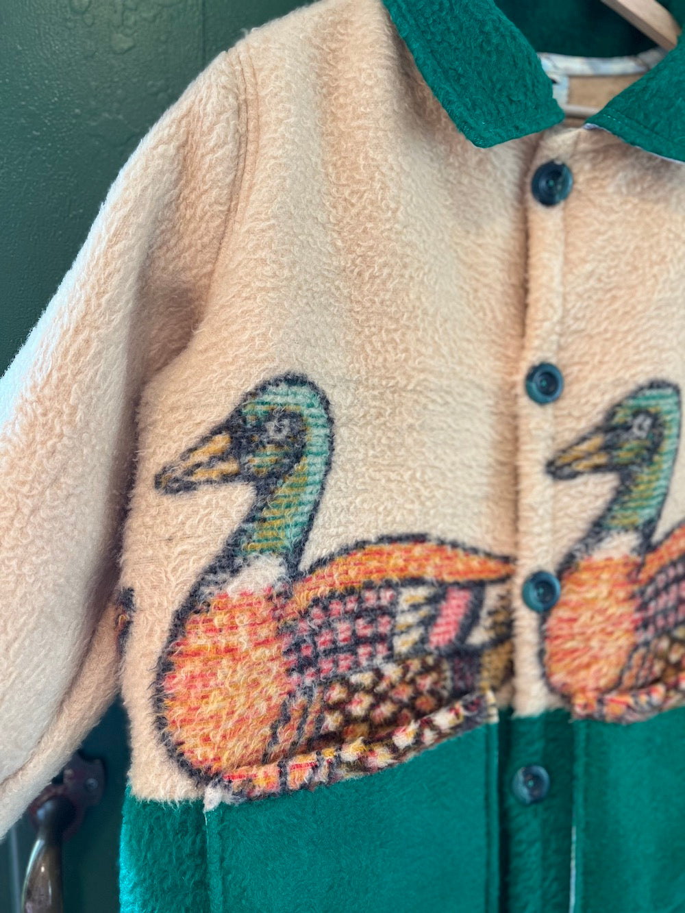 Duck Blanket Coat with Removable Fur Collar