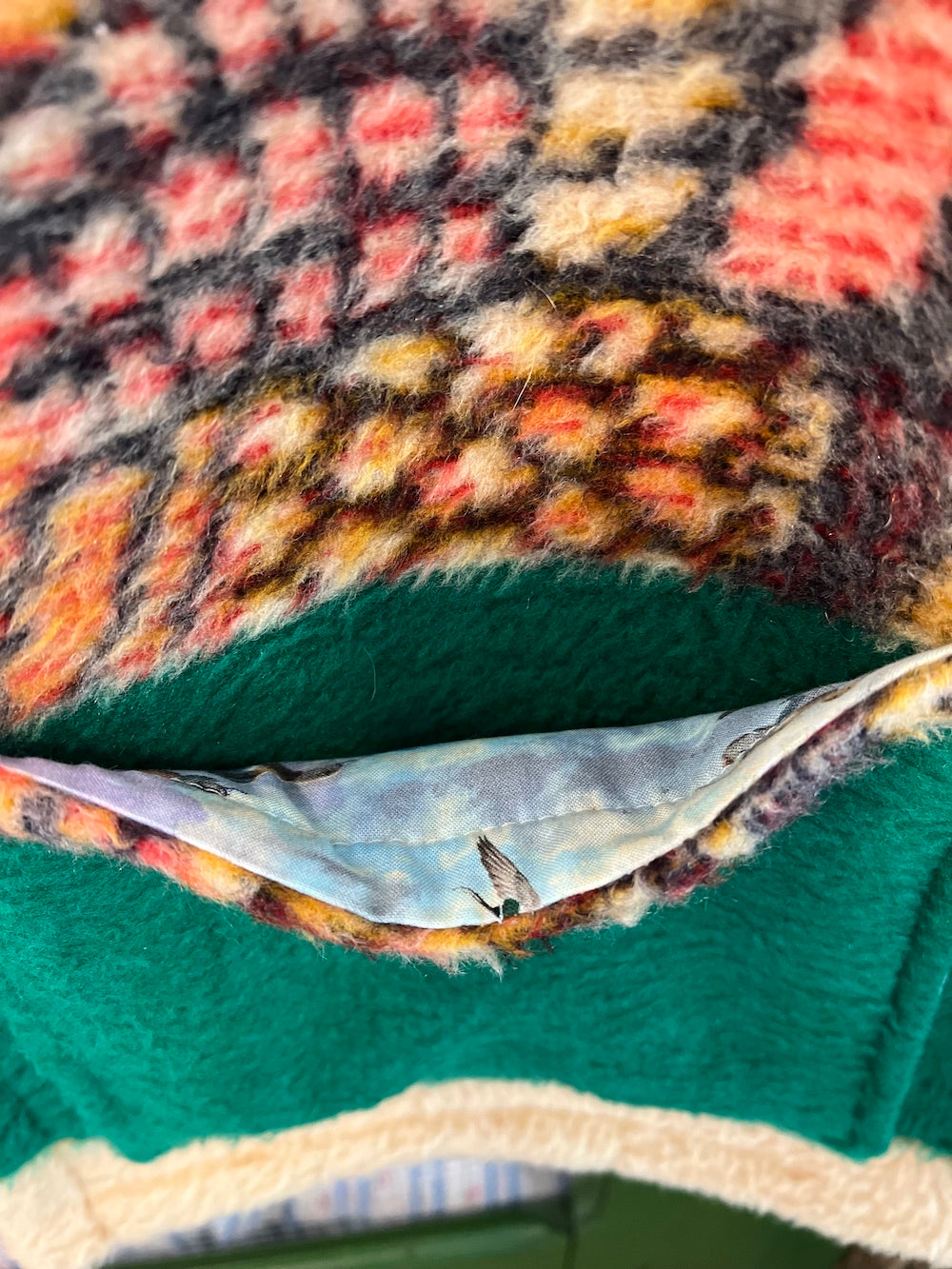 Duck Blanket Coat with Removable Fur Collar