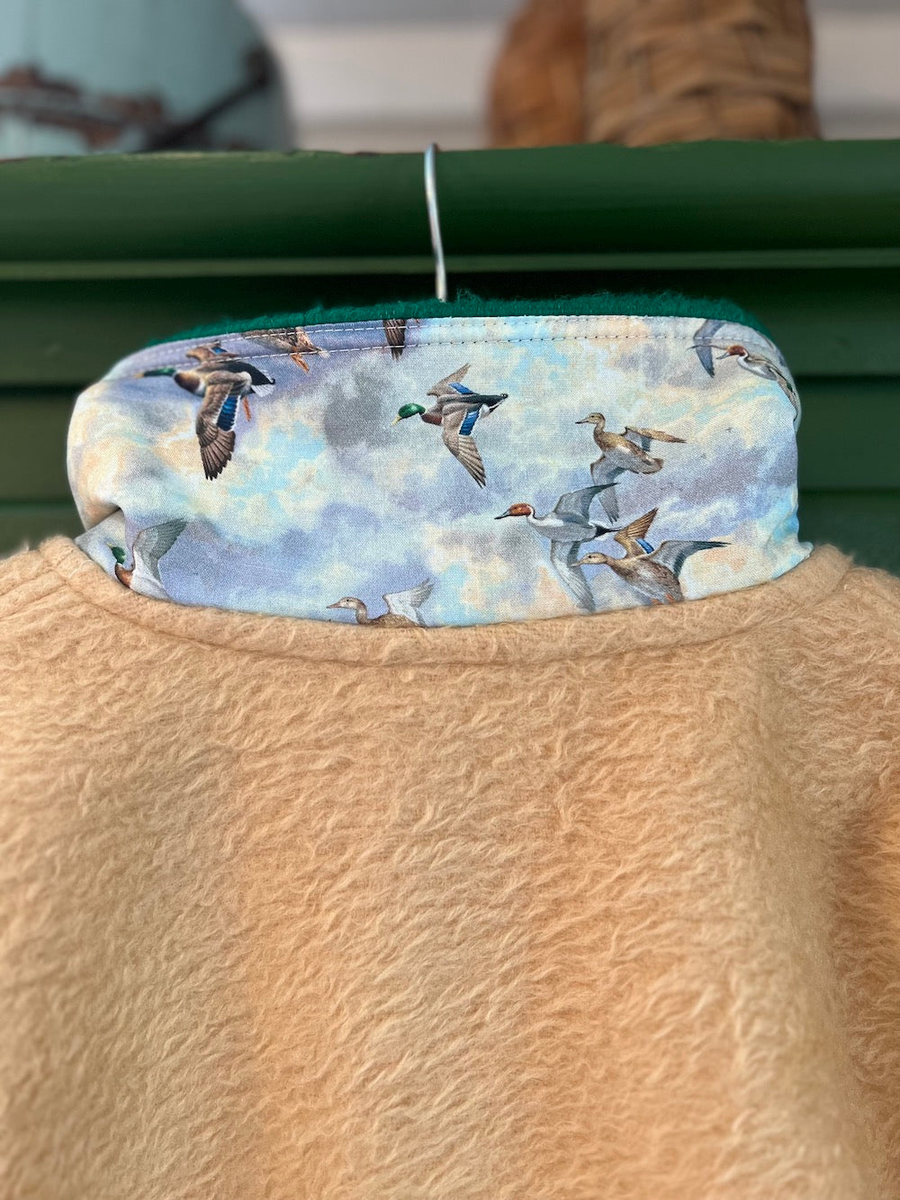 Duck Blanket Coat with Removable Fur Collar