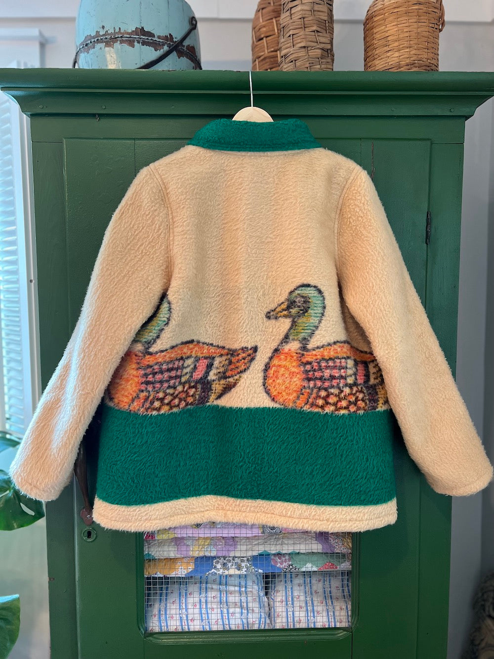 Duck Blanket Coat with Removable Fur Collar