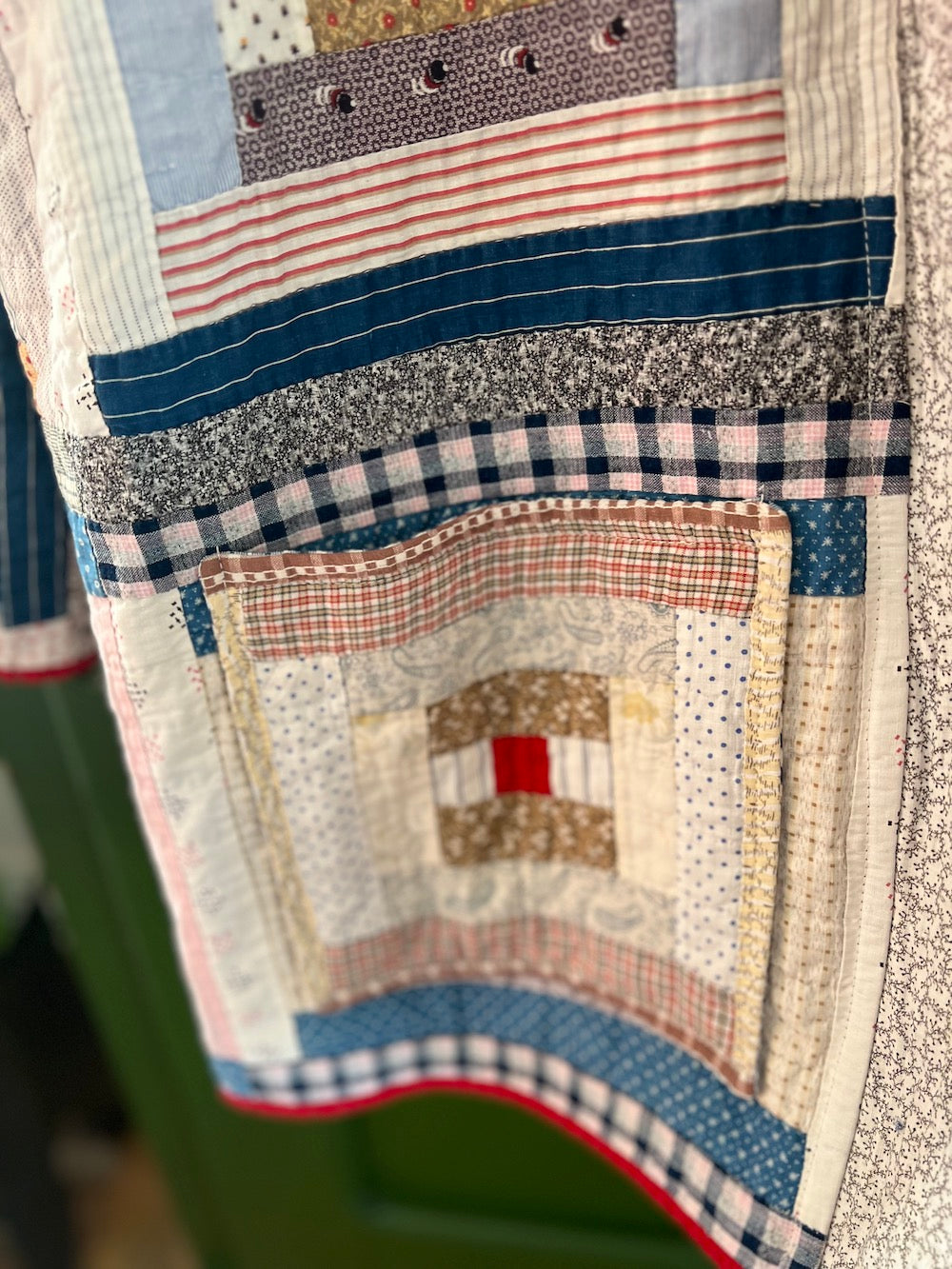Antique Log Cabin Shawl Collar