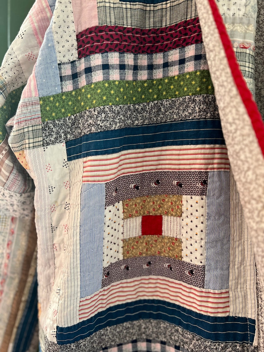 Antique Log Cabin Shawl Collar