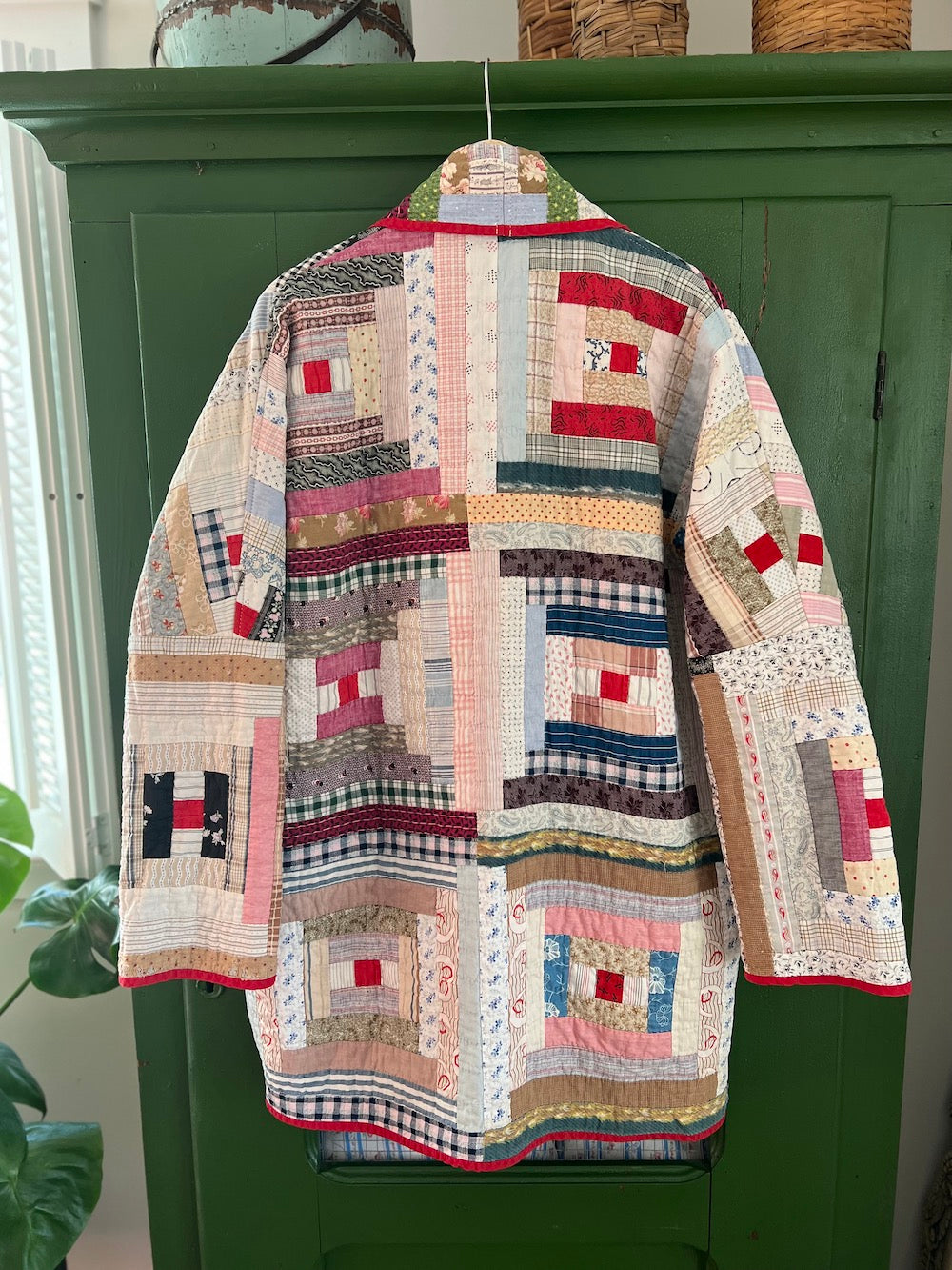 Antique Log Cabin Shawl Collar