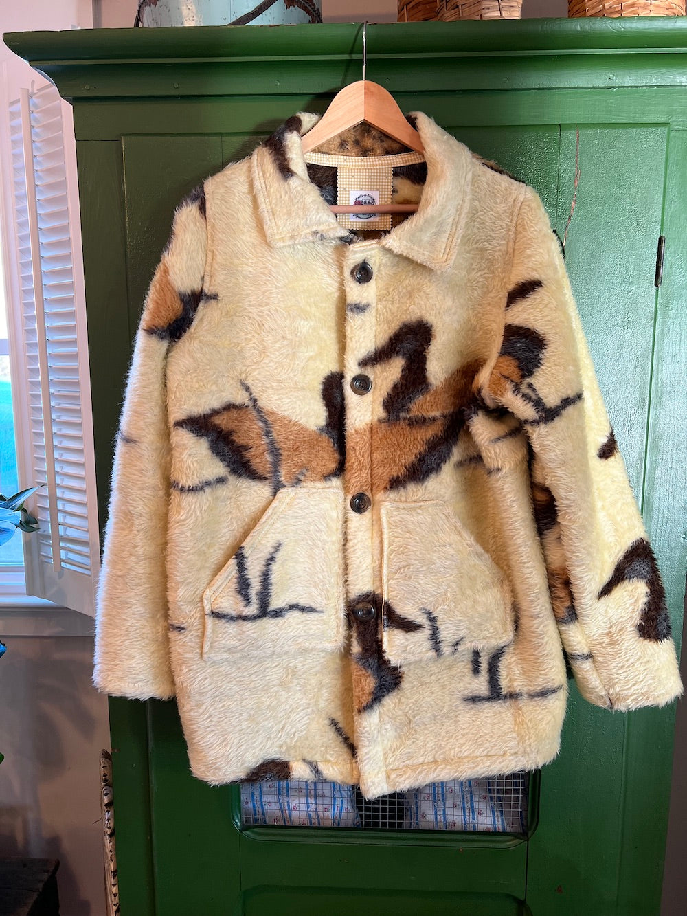 Brown Duck Blanket Coat with Removable Fur Collar