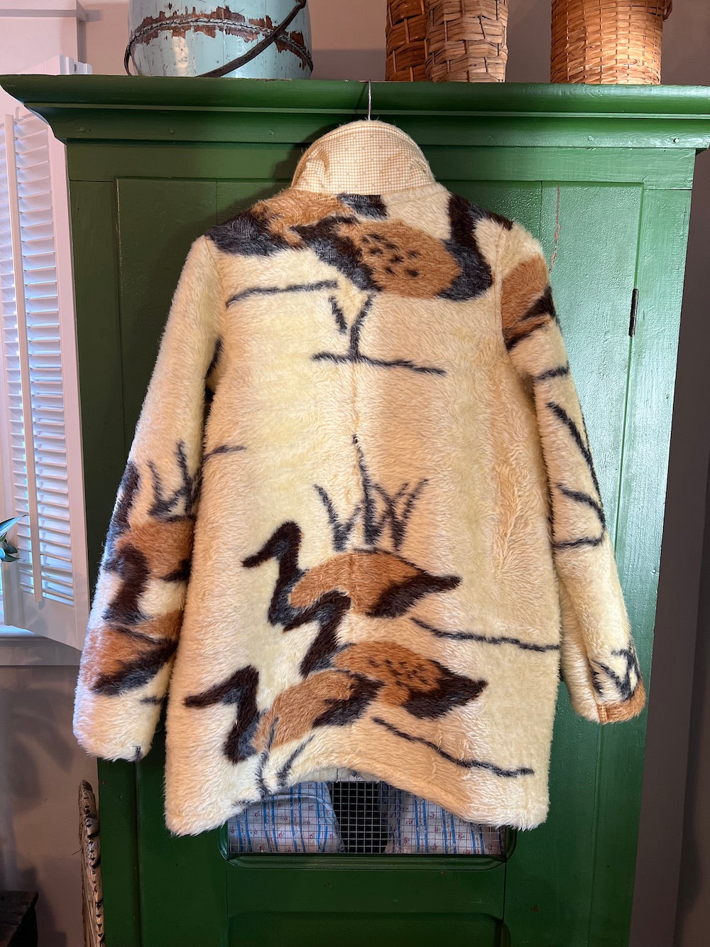Brown Duck Blanket Coat with Removable Fur Collar