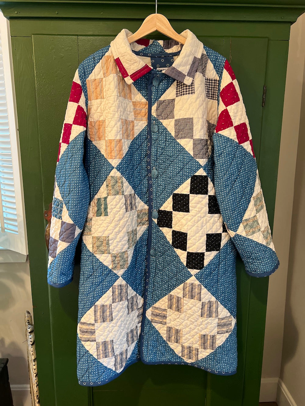 Arbor Window Long Coat with Removable collar