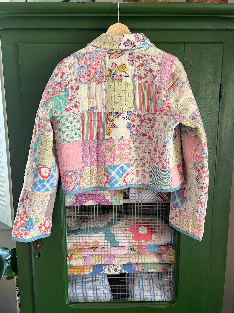 Nine Patch Feed Sack Cropped Chore Style Jacket