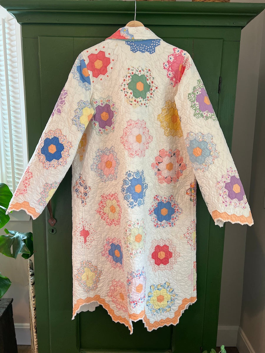 Grandmother's Flower Garden Duster length chore coat