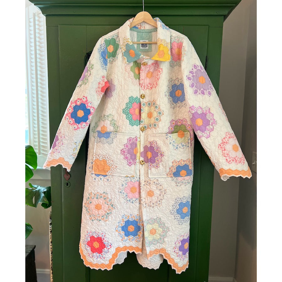 Grandmother's Flower Garden Duster length chore coat