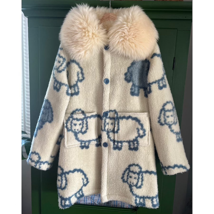 Sheep Blanket Coat With Removable Collar