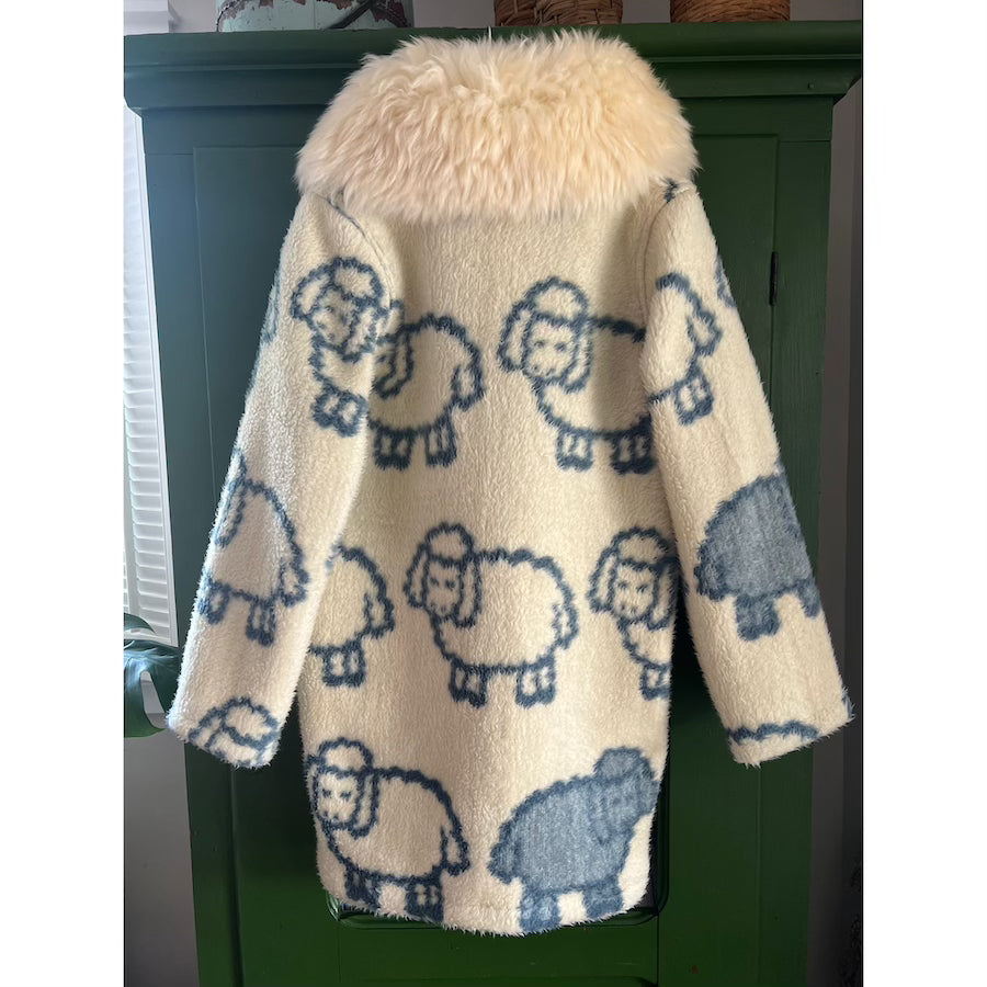 Sheep Blanket Coat With Removable Collar