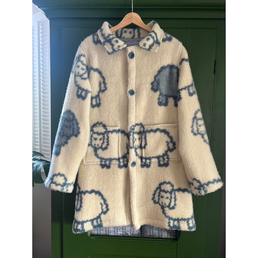 Sheep Blanket Coat With Removable Collar