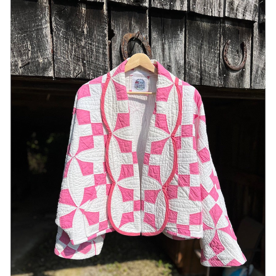 Pink and White Hummingbird Jacket