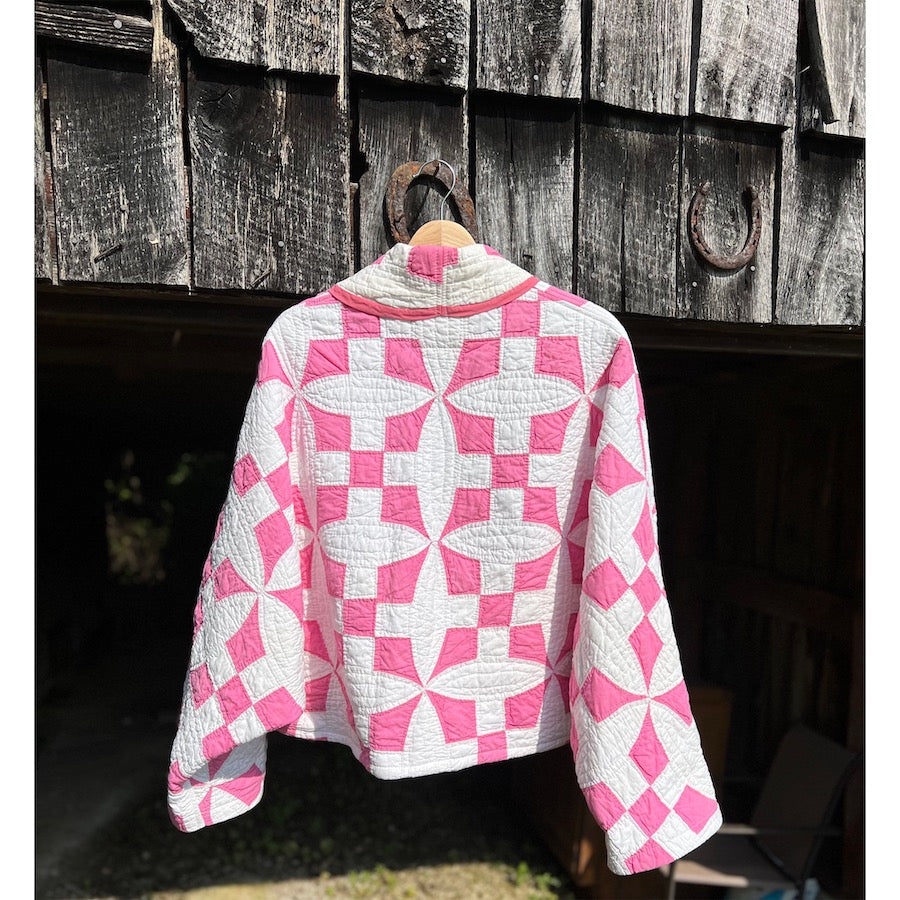 Pink and White Hummingbird Jacket
