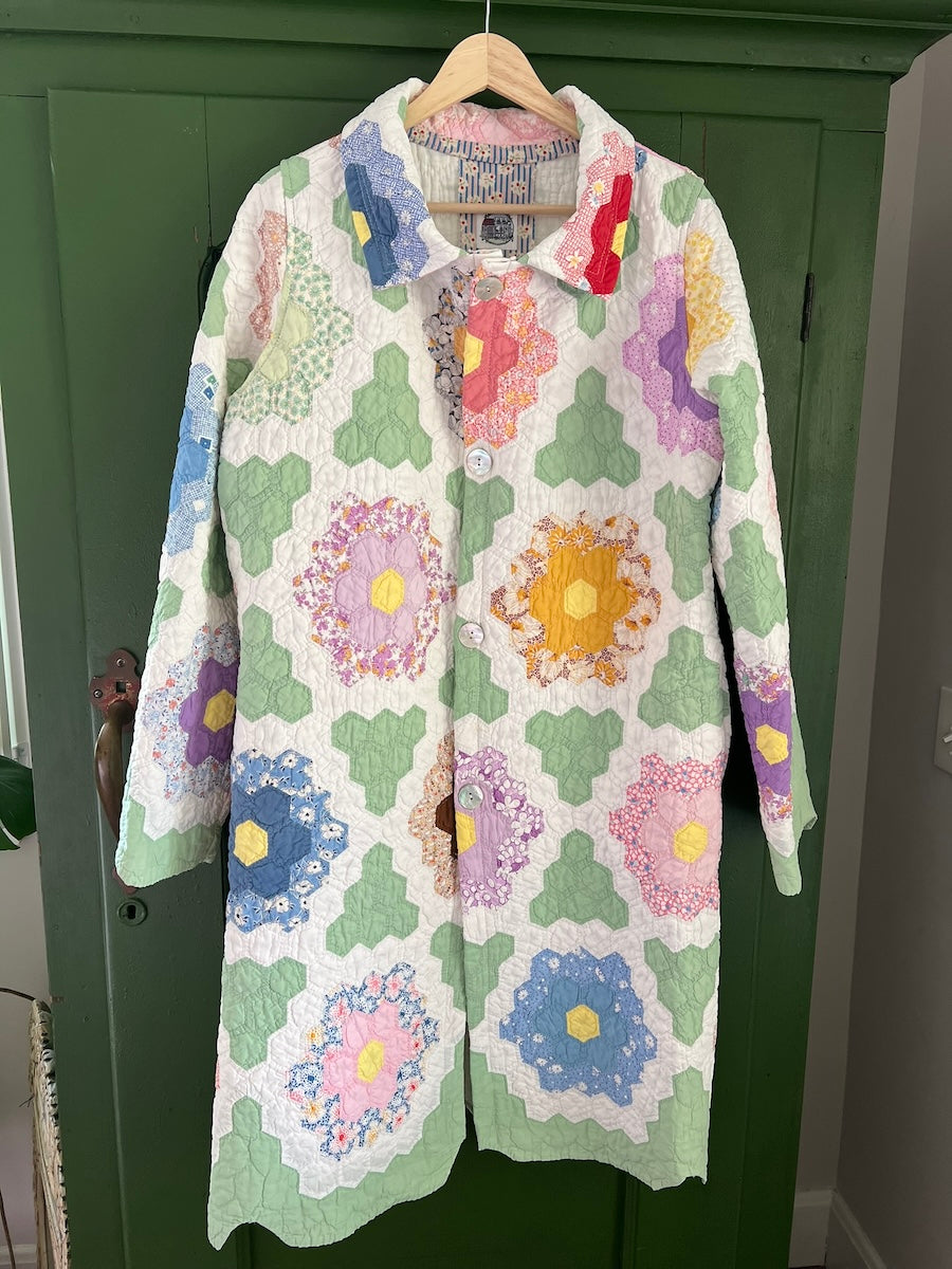 Grandmother's Flower Garden Duster length chore coat