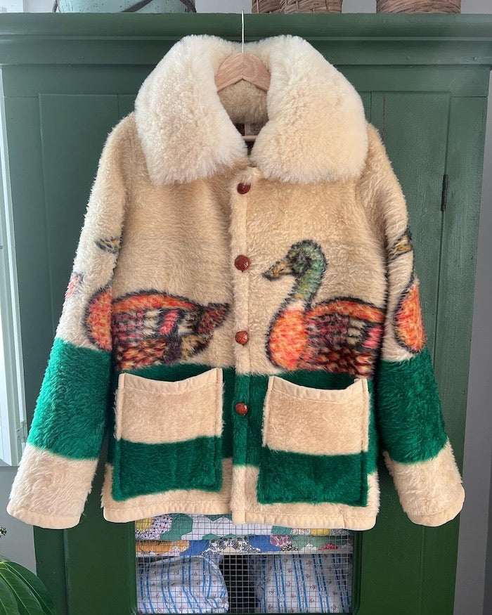 Vintage quilt mohair cardigan