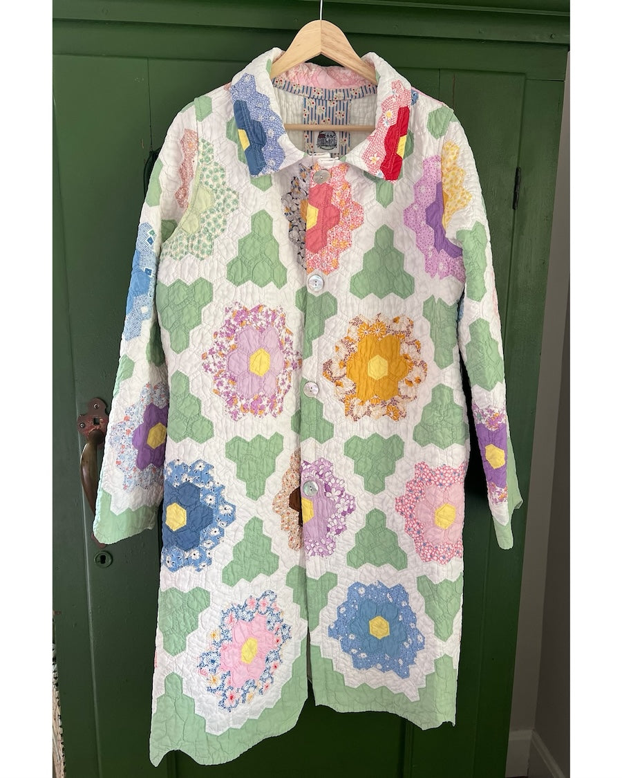 Grandmother's Flower Garden Duster length chore coat