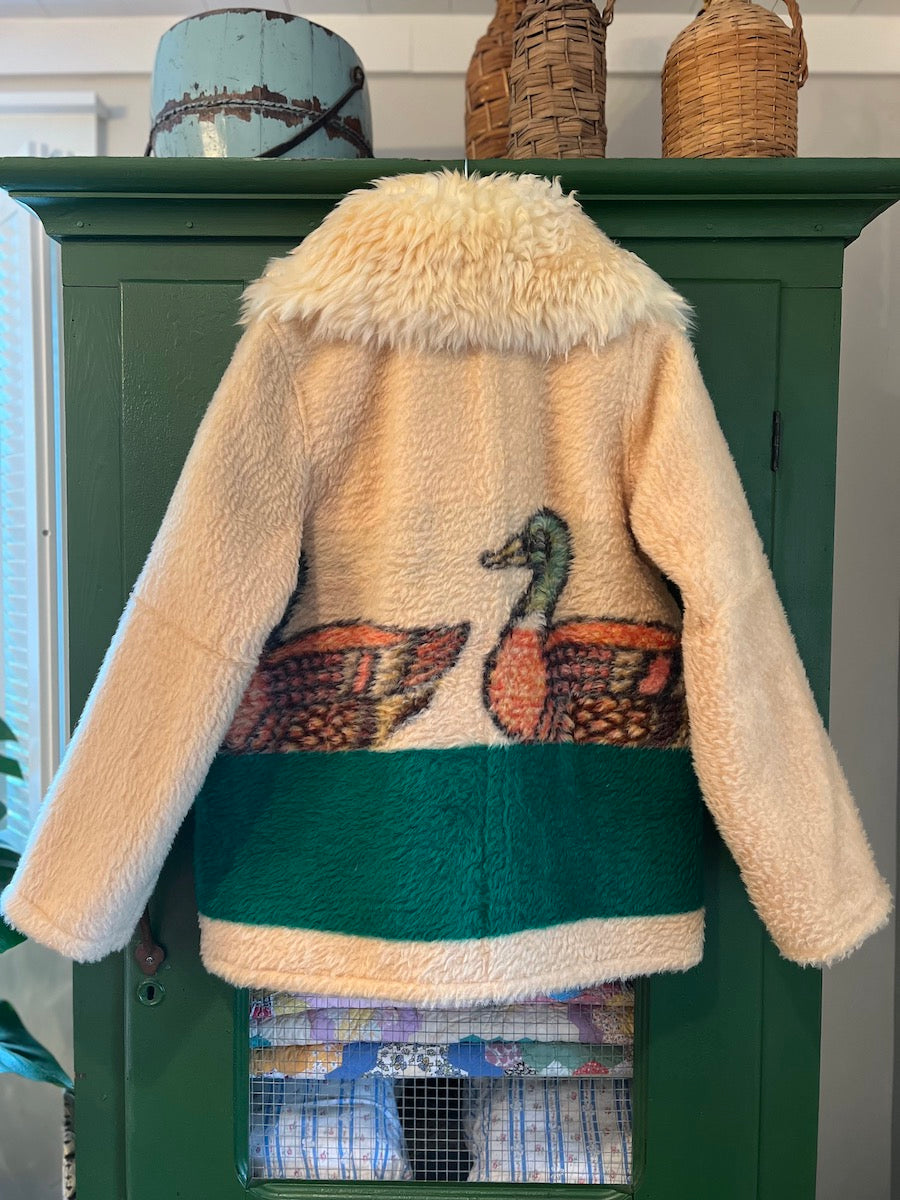 Duck Blanket Coat with Removable Fur Collar