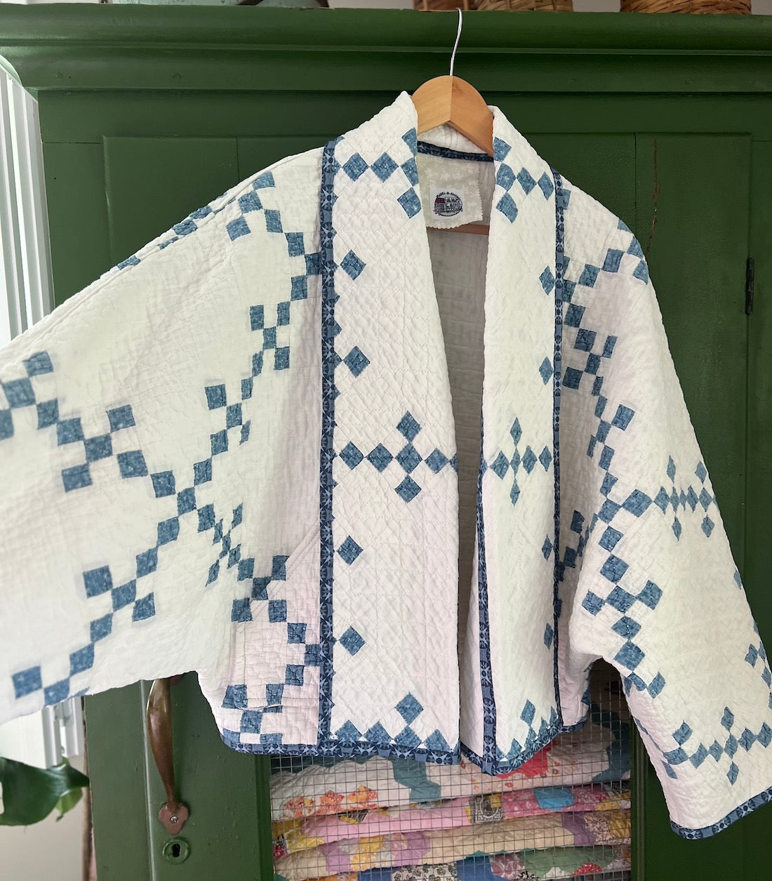 Blue and White  Hummingbird Jacket