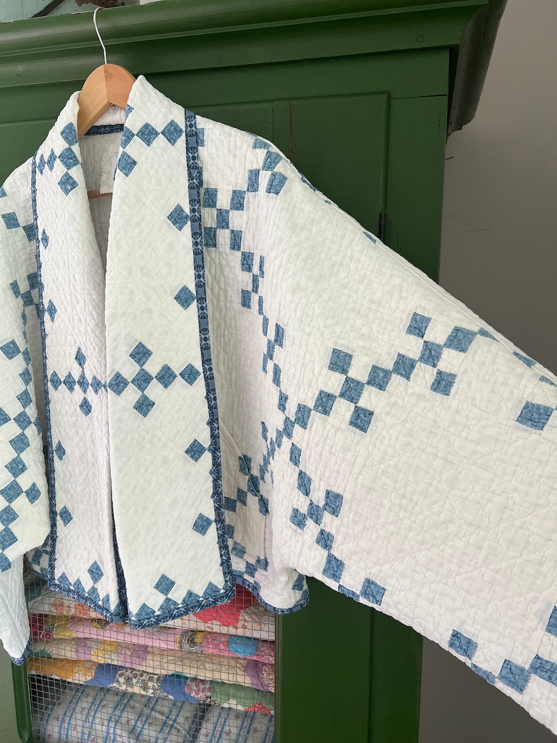 Blue and White  Hummingbird Jacket