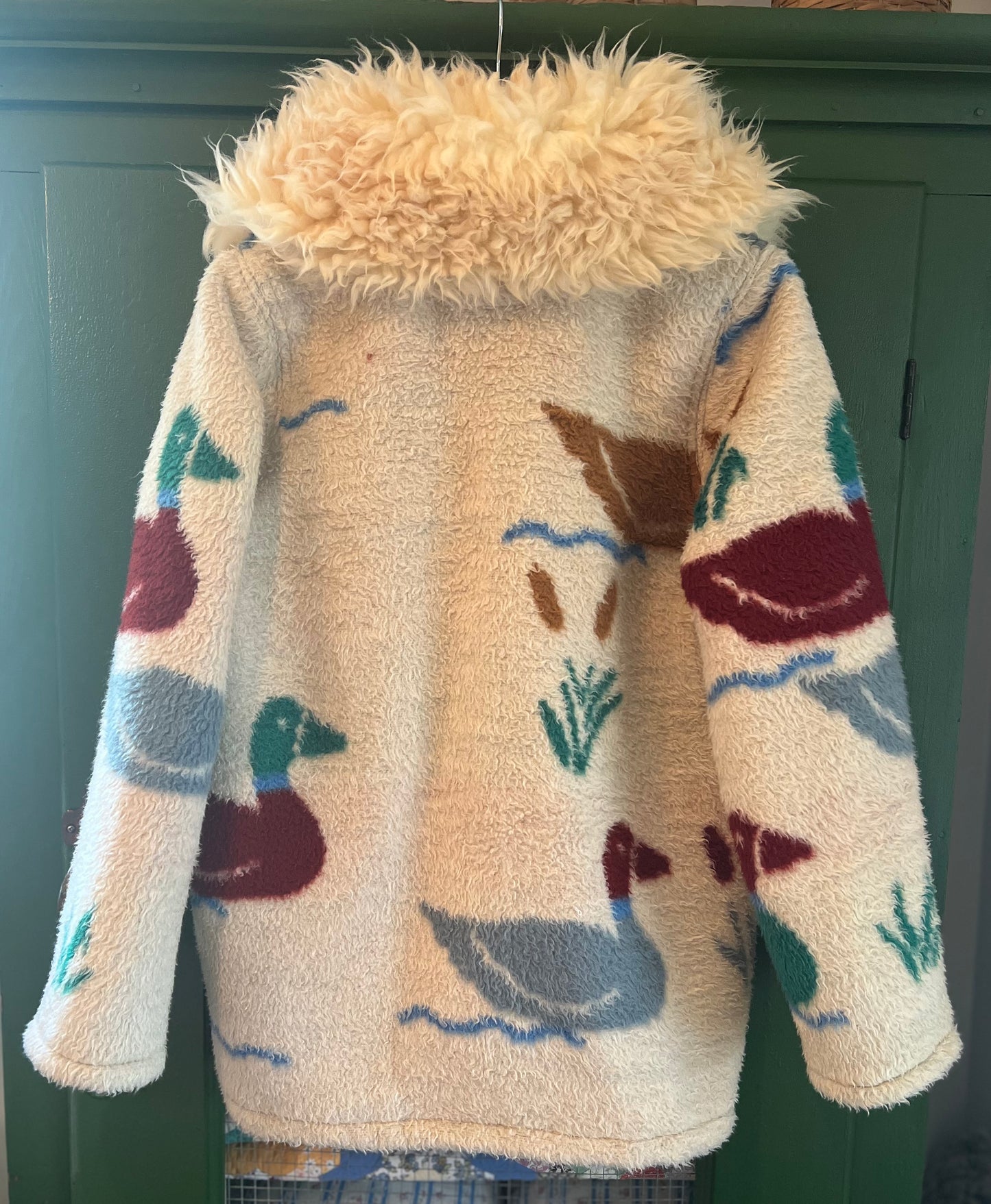 Duck Blanket Coat with Removable Fur Collar